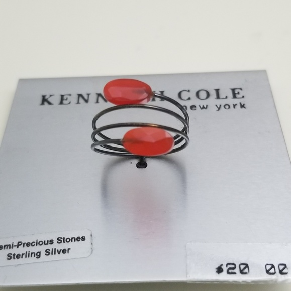 🎶 K Cole Spiral Ring, Sterling Silver & SP Stones - Picture 1 of 5